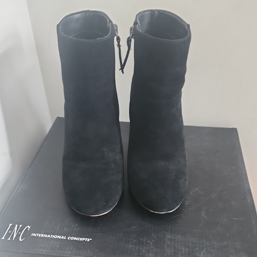 INC International Concepts Women's Suede Black Booties